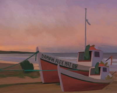 Sunset Fishing Boats by GIovanna Gil Alves