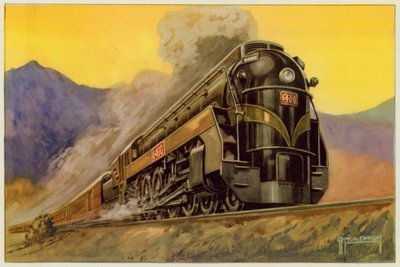 Canadian National Railway, Express Streamlined Locomotive No 6400, 4-8-4 by G.P. Micklewright