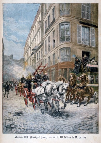 Fire Engine on the Way to a Fire, Paris by G. Busson