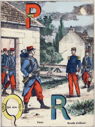 Letters P Q and R: Post, Qui vive! and Officer