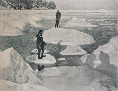 Campbell and Priestley Afloat on Pancake Ice by G. Murray Levick
