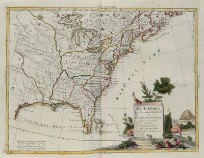 Canada, English Colonies with Louisiana and Florida by G. Zuliani