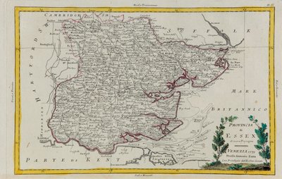 Province of Essex, Engraving by G. Zuliani from the Newest Atlas by G. Zuliani