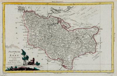 Province of Kent, engraving by G. Zuliani taken from Tome I of the 