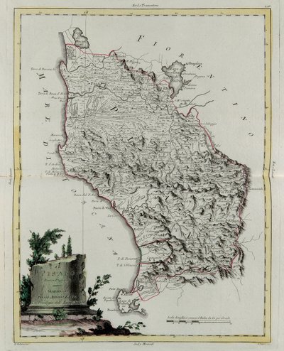 Territory of Pisa, Engraving by G. Zuliani from the Newest Atlas by G. Zuliani