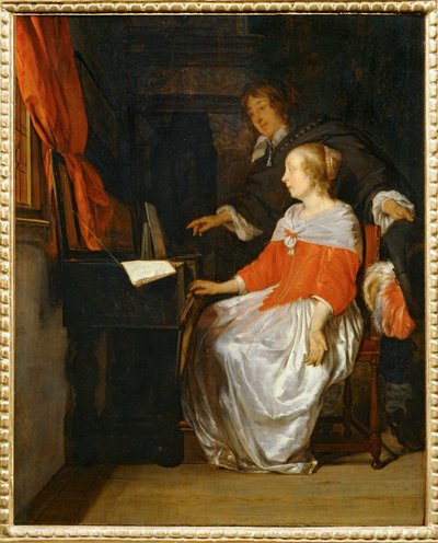 The virginal lesson by Gabriel (attr. to) Metsu
