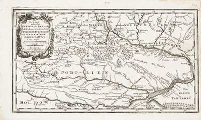 Map showing both Poltava and Bender by Gabriel Bodenehr the Elder