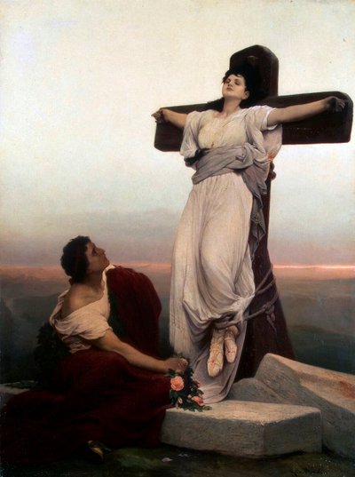 Christian Martyr on the Cross, Saint Julia by Gabriel Cornelius Max Ritter von