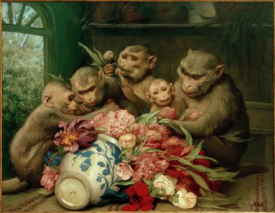 Botanist (Monkeys with Flower Vase) by Gabriel Cornelius Ritter von Max