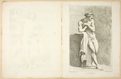 Figure (recto and verso), from Premier livre de figures d’Academies gravées en Partie par les Professeurs de l’ Académie Royale by Gabriel Huquier