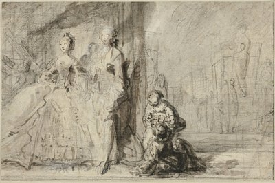 The Promenade on the Boulevard by Gabriel Jacques de Saint Aubin
