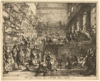 View of the Salon of the Louvre in the Year 1753 by Gabriel Jacques de Saint Aubin