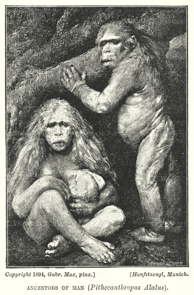 Ancestors of Man, Pithecanthropus Alalus by Gabriel Max