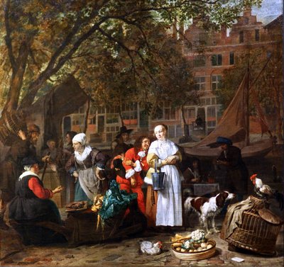 The Vegetable Market in Amsterdam by Gabriel Metsu
