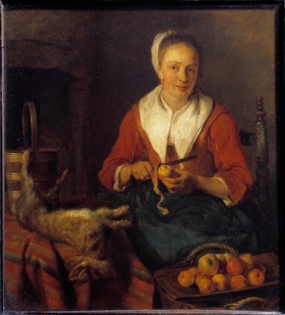 The apple peel by Gabriel Metsu