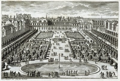 View of the Parc du Palais Royal in Paris. Engraving by Perelle, end of the 17th century by Gabriel Perelle