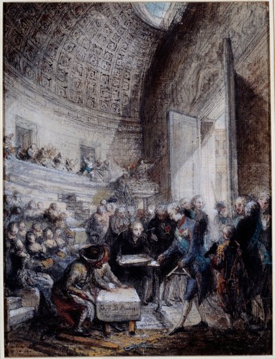 Inauguration of the Amphitheatre of the Royal School of Surgery by King Louis XVI by Gabriel de Saint Aubin
