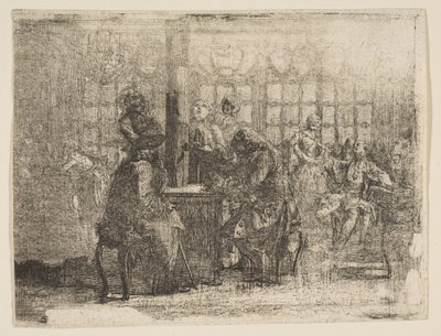 Les Nouvellistes, 1752 by Gabriel de Saint Aubin