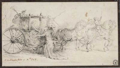 Paris Welcomes Christian VII by Gabriel de Saint Aubin