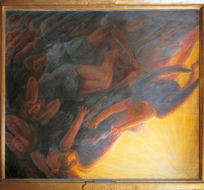 The Fall of the Angels, Triptych Central Panel, 1913 by Gaetano Previati