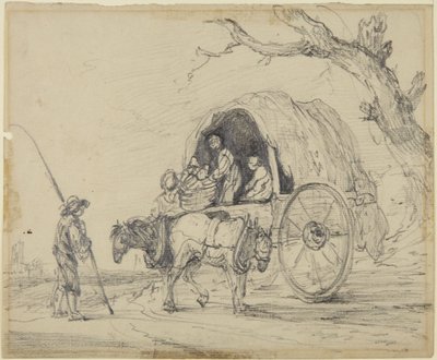 Boy, horses and a cart by Gainsborough Dupont