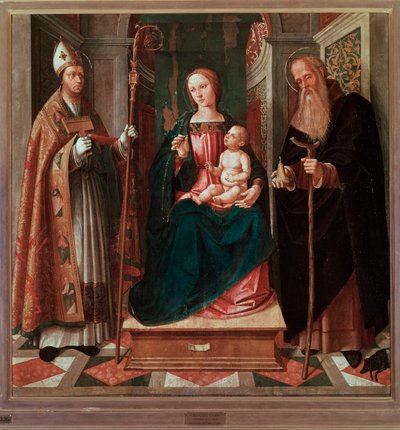 Madonna and Child between St Biagio and St Anthony the Abbot by Galeazzo Campi
