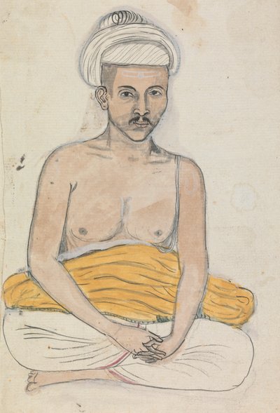 Man with a Yellow Cloth Across His Lap by Gangaram Chintaman Tambat