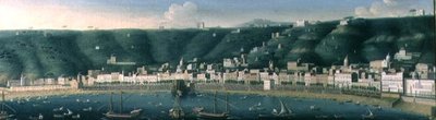 View of Naples from the sea with the Castel dell