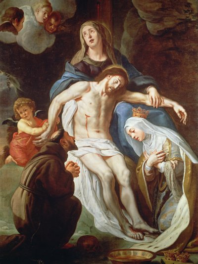 Pieta with St. Francis of Assisi and St. Elizabeth of Hungary by Gaspar De Crayer