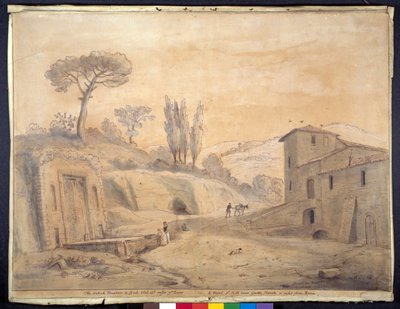 The Antique Fountain and Arch at Grottaferrata, Rome by Gaspar van Wittel