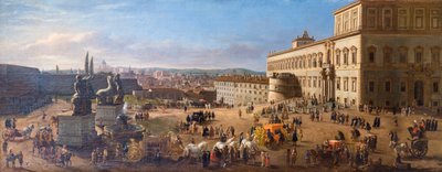 View of Rome from Quirinal square by Gaspar van (1653 1736) Wittel