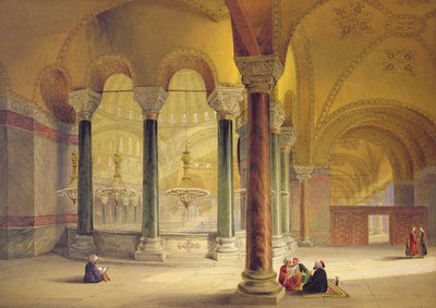 Haghia Sophia, plate 11: the Meme Gallery in the south west corner, engraved by Louis Haghe published 1852 by Gaspard Fossati