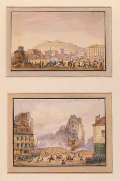 Attack on the Clos Saint-Lazare in June 1848 and the Assault on the Barricade at the Entrance of Faubourg Saint-Antoine with the Death of General Francois de Negrier, 25th June 1848 by Gaspard Gobaut