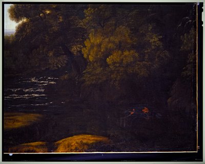Italian Landscape (detail) by Gaspard Poussin Dughet