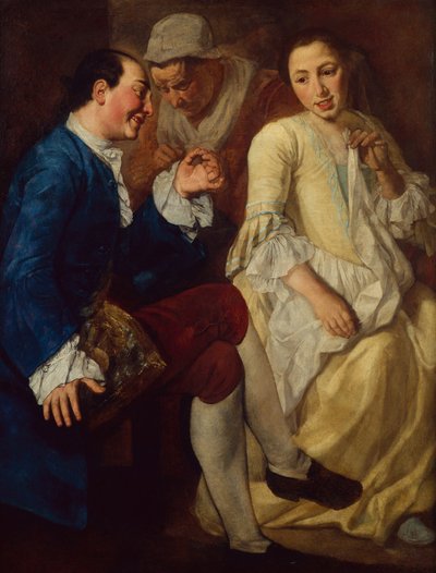 Seated Gentleman talking to a Young Woman by Gaspare Traversi