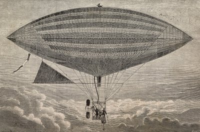 Electric balloon with propeller, a prototype by Gaston and Albert Tissandier by Gaston Claris