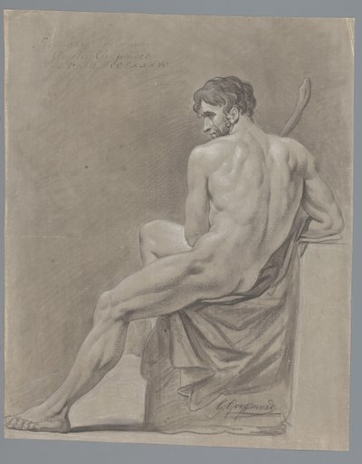 Seated Male Nude, Seen from the Back (2nd Prize 1786) by Geerlig Grijpmoed
