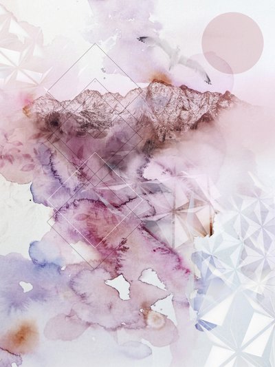 Dreamy Mountain Watercolor by Gemma Bardot