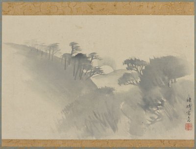 Landscape with Hill, Trees, and Moonrise by Genki