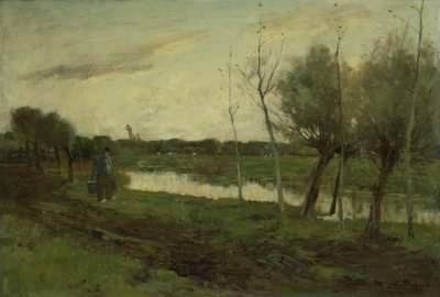 Landscape with a Canal by Geo Poggenbeek