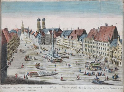 View of Munich Marienplatz by Georg Balthasar Probst