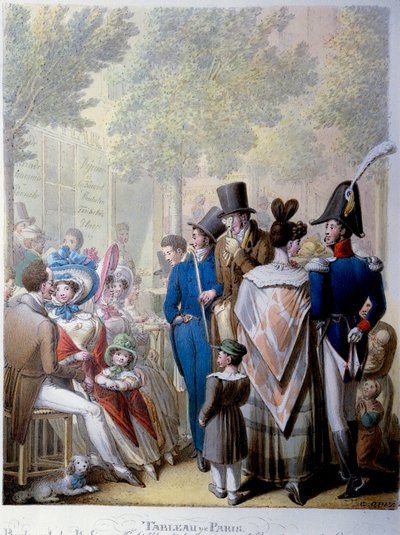Boulevard des Italians, the Cafe Hardy in Paris in the 19th Century by Georg Emanuel Opitz