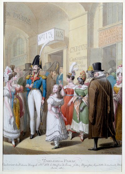 The Galleries of the Palais Royal in Paris by Georg Emanuel Opitz