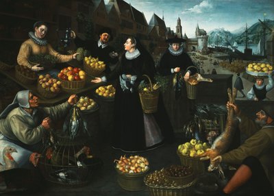An Allegory of Autumn: A Fruit and Vegetable Stall above the Weinmarkt in Frankfurt by Georg Flegel
