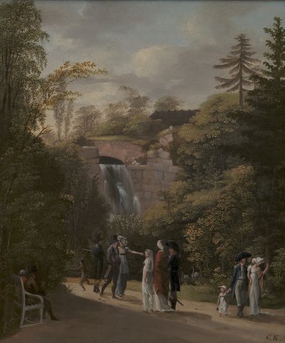 The Waterfall in Frederiksberg Garden by Georg Friedrich Kersting