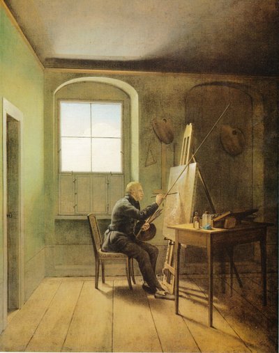 Caspar David Friedrich in His Studio (1811) by Georg Friedrich Kersting