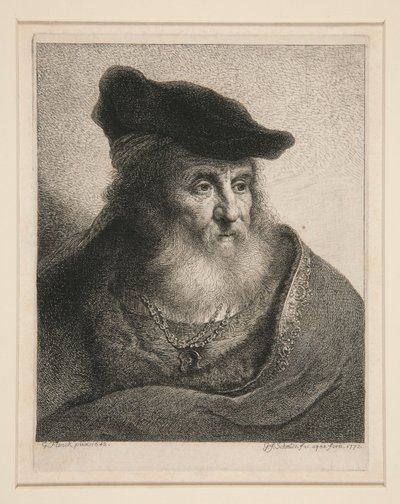 Head of a Bearded Man in Velvet Cap by Georg Friedrich Schmidt
