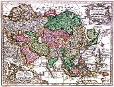 Map of Asia by Georg Matthäus Seutter