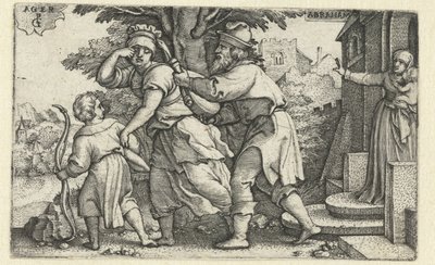 Abraham Expels Hagar and Ishmael (Story of Abraham) by Georg Pencz