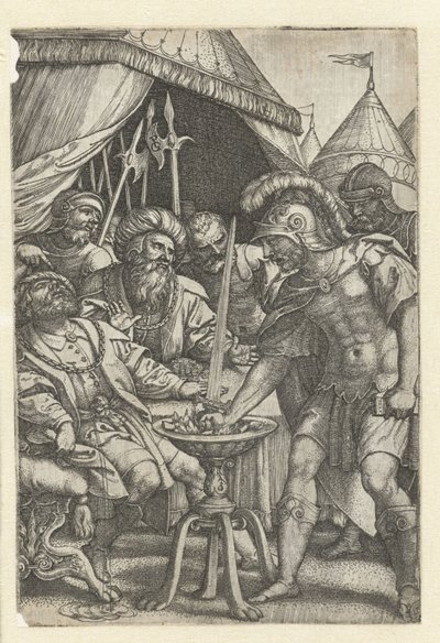 Mucius Scaevola Puts His Right Hand in the Fire (Roman Heroes) by Georg Pencz